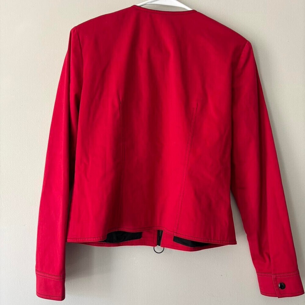 Vintage Euro Red Whimsigoth Zip Up Grunge Biker Cotton Streetwear Jacket Medium - Picture 7 of 10